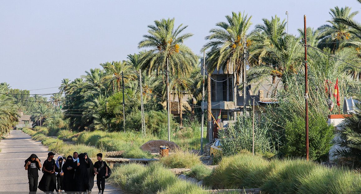 پیاده‌روی اربعین در منطقه بابِل عراق