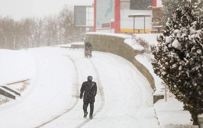 بارش برف در اردبیل