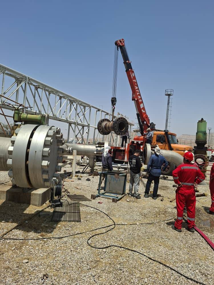 عملیات باز كردن شیر ایمنی OTIS ایستگاه تقویت فشار قوی و تزریق گاز گچساران در دمای ۵۵ درجه